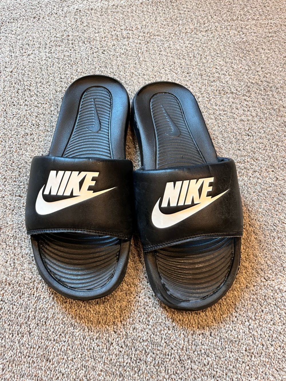 Nike Black Slip-On Slide with Textured Footbed
